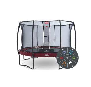 Комплект Батут Berg Elite+ Tattoo 430 cm Red із захисною сіткою T-series