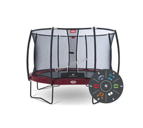 Комплект Батут Berg Elite+ Tattoo 430 cm Red с защитной сеткой T-series